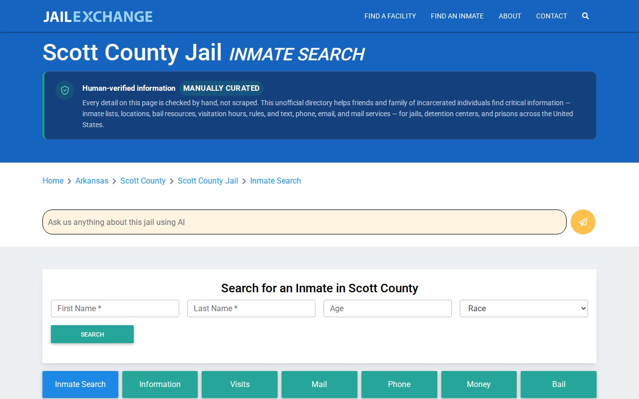 Secondary JailExchange Scott County Jail information page